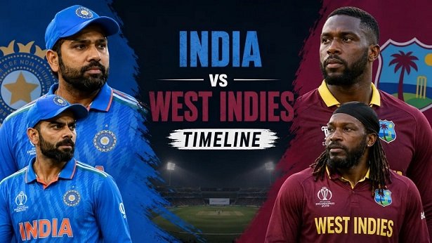 India National Cricket Team vs West Indies Cricket Team Timeline